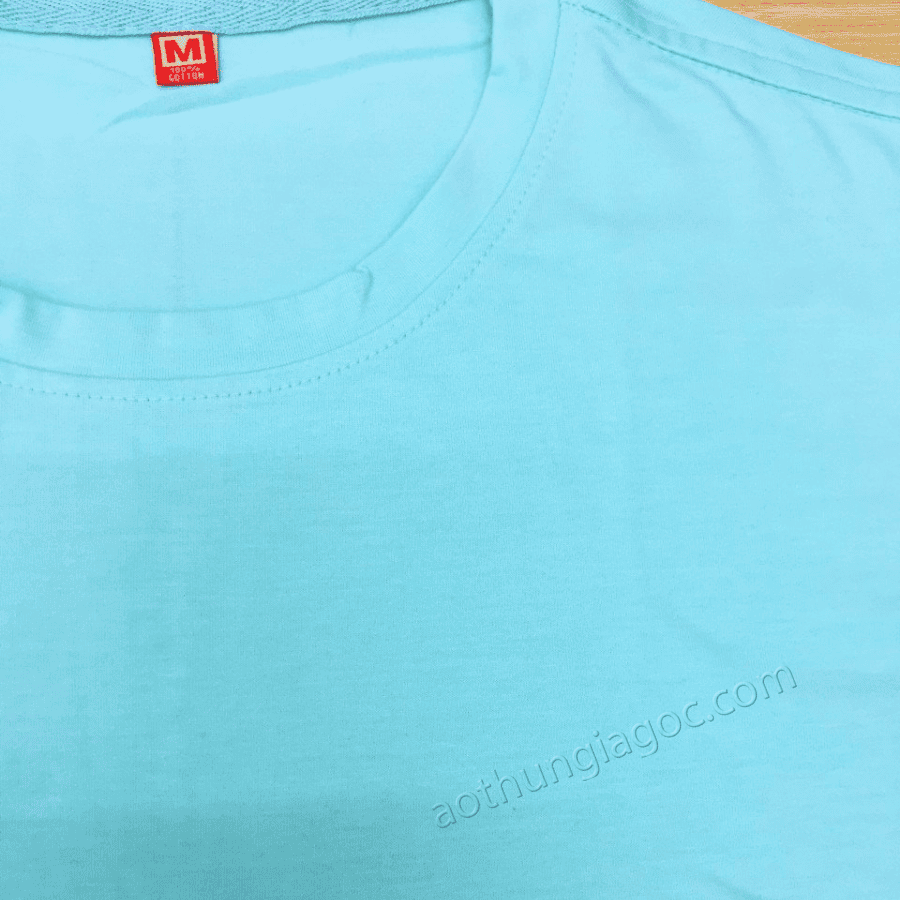 Áo Thun Cotton 4 Chiều 65/35 Màu Xanh Dương Lợt